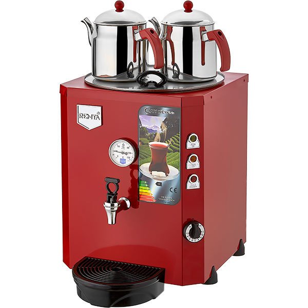 2 Demlikli Jumbo Çay Makinesi 23 lt Şamandıralı (Şebekeden Su Alma)